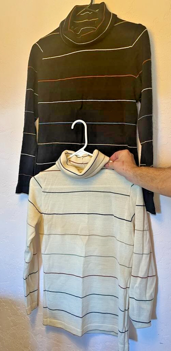 2 Vintage Vamp by Koret Striped Turtleneck Sweaters